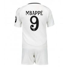 Real Madrid Kylian Mbappe #9 Hemmaställ Barn 2024-25 Korta ärmar (+ Korta byxor)